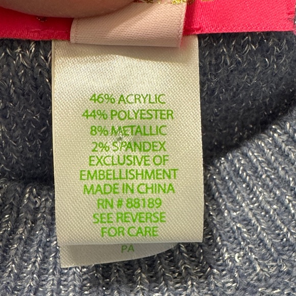 Lilly Pulitzer Morgen Sequin Sweater Dress Boca Blue Metallic NWOT XS - Picture 7 of 9